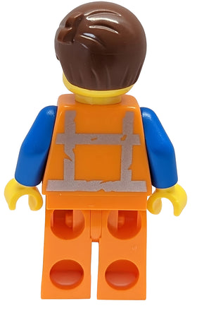 LEGO Emmet minifig packaging in a clear polybag for easy gifting.