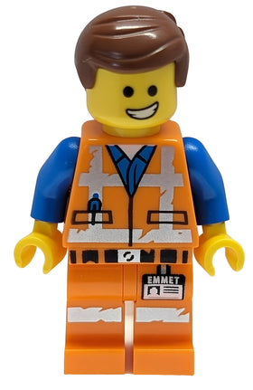 LEGO Emmet minifig smiling face ready for imaginative play.
