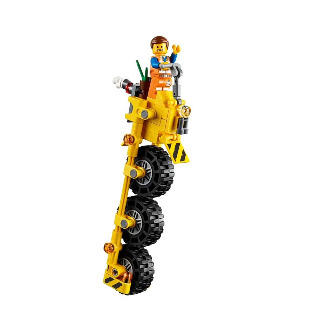 LEGO Emmet's Thricycle foldout stabilizers for dynamic play.