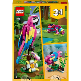 LEGO Creator 31144 Exotic Pink Parrot assembly and display height details
