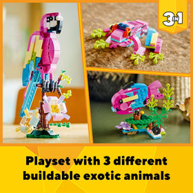 LEGO Exotic Pink Parrot wings movement encourages interactive storytelling and motion-driven play.