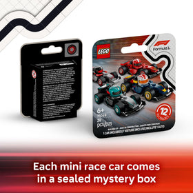 LEGO F1 6-pack box-open reveal enhances unboxing excitement and curiosity
