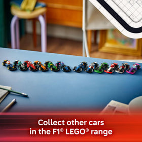 LEGO F1 6-pack compact cars with cockpit helmets for realistic play sessions