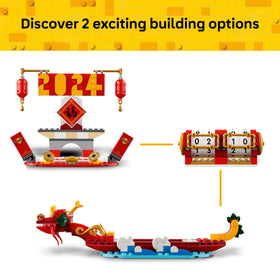 LEGO Festival Calendar firecrackers and red envelopes add festive detail for seasonal celebration