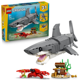 LEGO Fierce Shark with Treasure Chest on display inspires underwater stories
