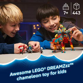 Fire chameleon with turret blaster inspires imaginative battles and quick-thinking play.