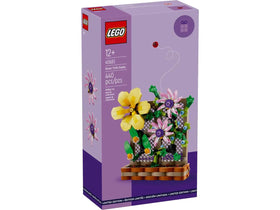 LEGO Flower Trellis Display close-up blooms in yellow pink blue petals.