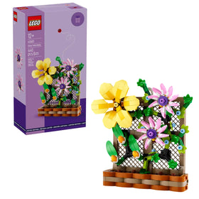 LEGO Flower Trellis Display standing, bright spring centerpiece for shelves.