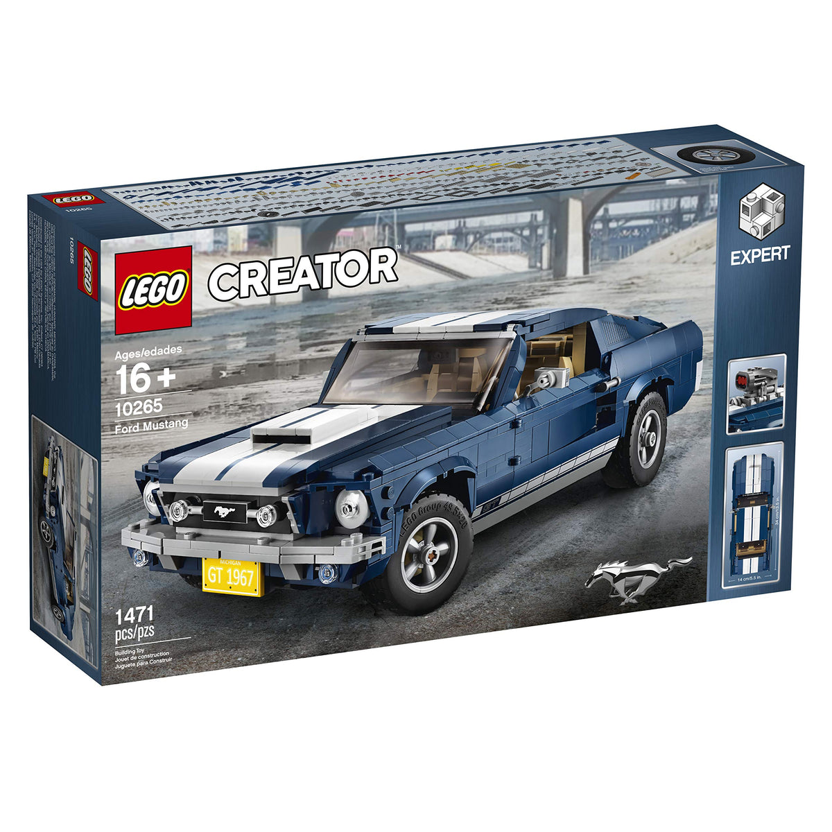 LEGO Ford Mustang GT doors open for accessible cockpit and dynamic posing