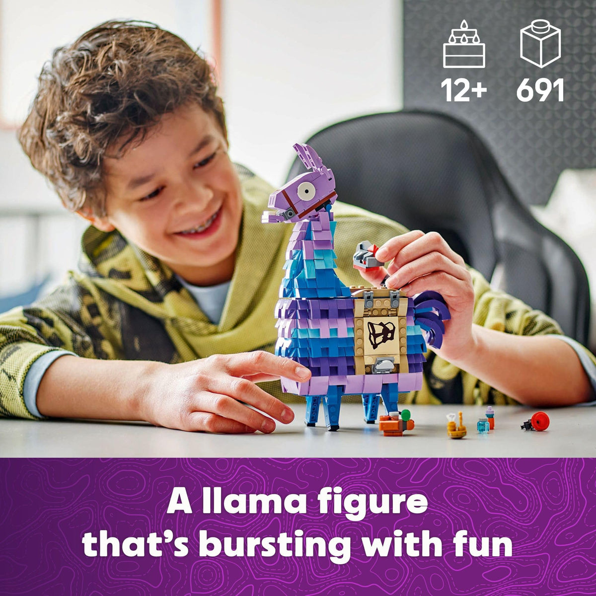 LEGO Fortnite Supply Llama head movable for dynamic posing