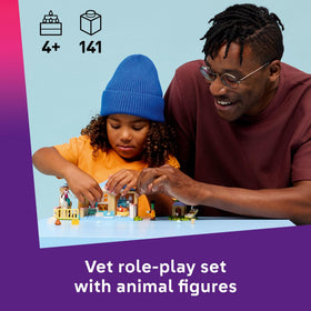 LEGO Friends Animal Vet Clinic examination room supports pretend checks