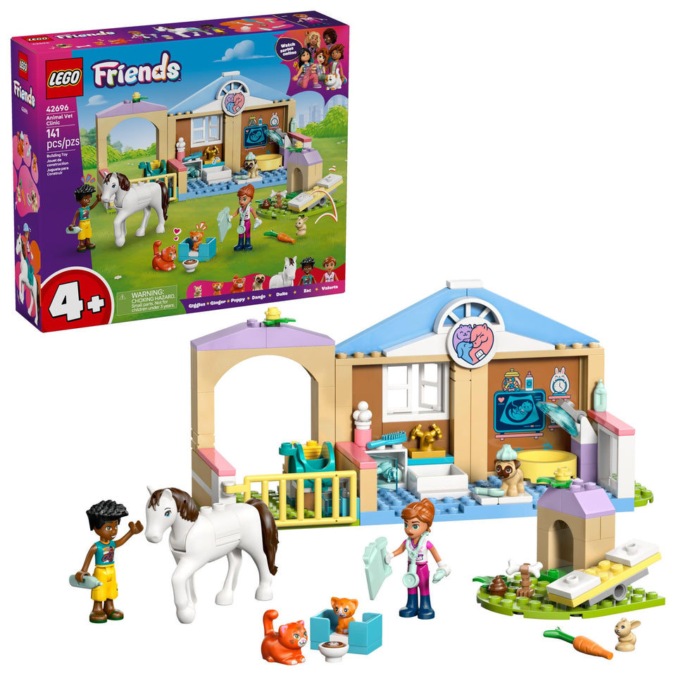 LEGO Friends Animal Vet Clinic front view for imaginative veterinary play