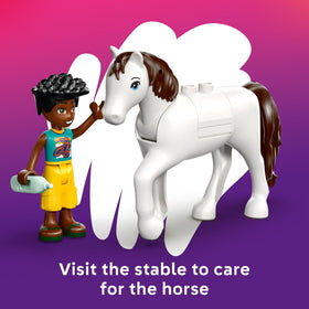 LEGO Horse stable area with saddle and hay for horse care