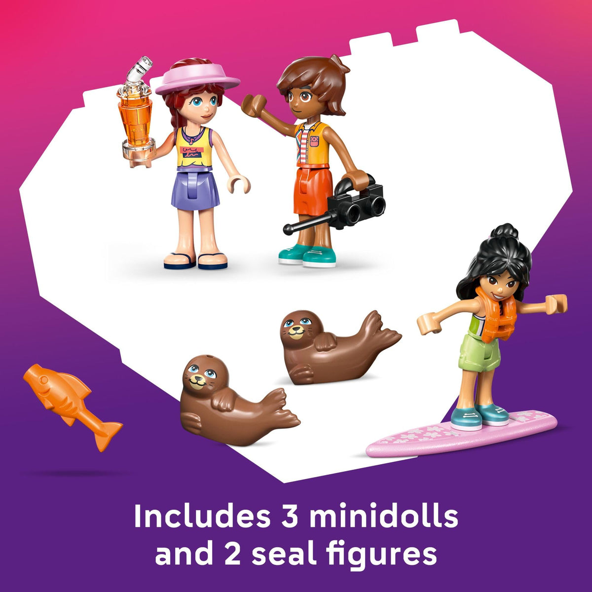 LEGO Friends buried treasure in the sand to spark treasure-hunt stories.