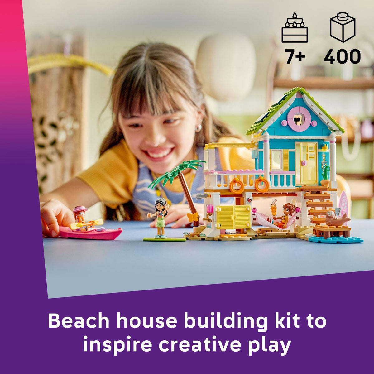 LEGO Friends smoothie maker kitchen scene for creative pretend drinks.