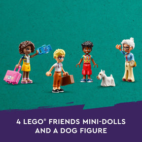 LEGO Friends Castle Bed and Breakfast master suite and bathroom for pretend luxury.