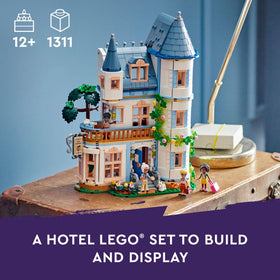 LEGO Friends Castle Bed and Breakfast sunroom scene encourages cozy morning role play.