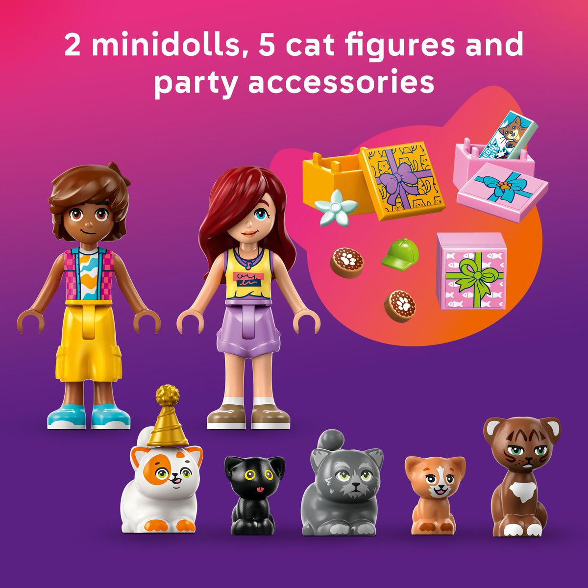 LEGO Friends Cat Birthday Party & Tree House litter box and cat care details
