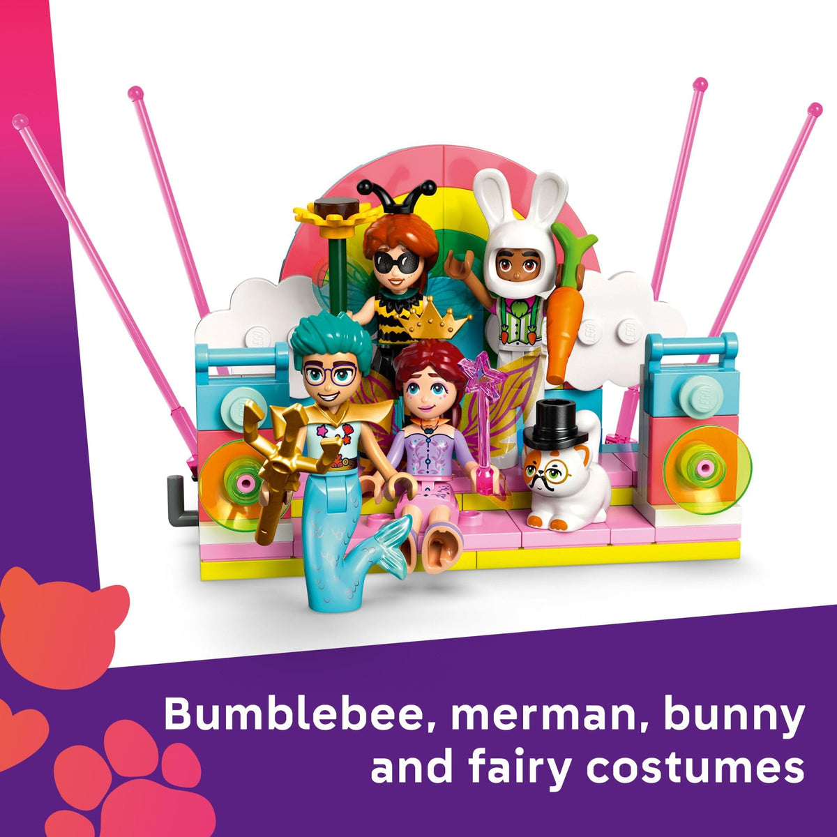 LEGO Friends DJ booth creates lively music-inspired role-play moments.