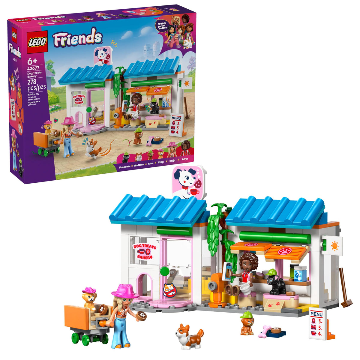 LEGO Friends Dog Treats Bakery front view for imaginative pretend play