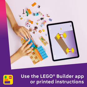 LEGO Friends Dog Treats Bakery signage and accessories for creative play