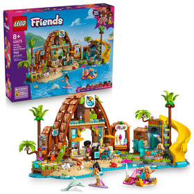 LEGO Friends Beach Resort with dolphin figure sparks imaginative seaside play.