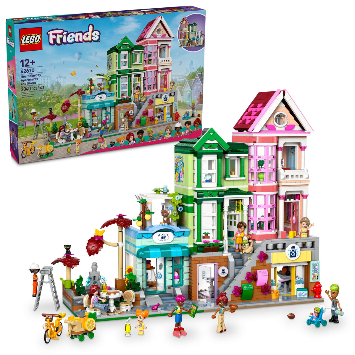 LEGO Friends Heartlake City apartments and stores bakery area for imaginative roleplay