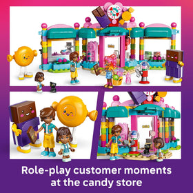 LEGO Friends candy-making station inspires creative play with ingredients and a cooking pot.