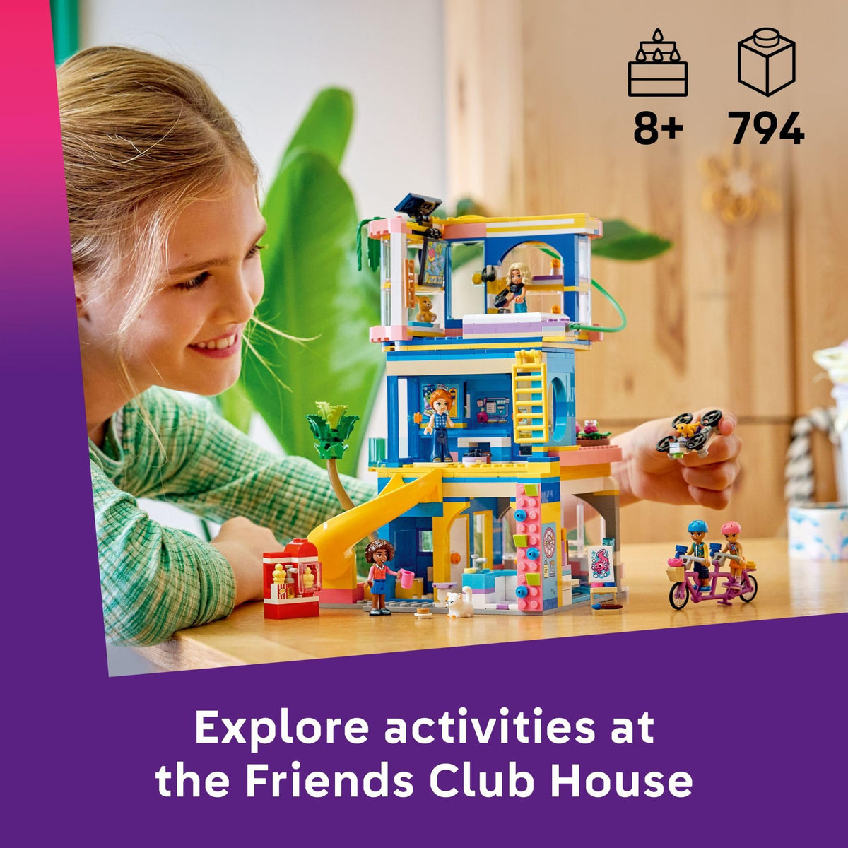 LEGO Friends Heartlake City Club House zipline presents action-filled pretend adventures