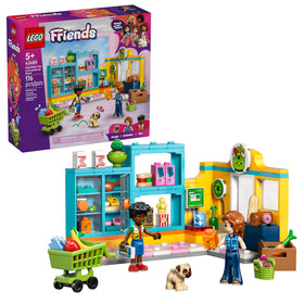 LEGO Friends Heartlake City Convenience Store storefront with minidolls for imaginative shopping adventures.
