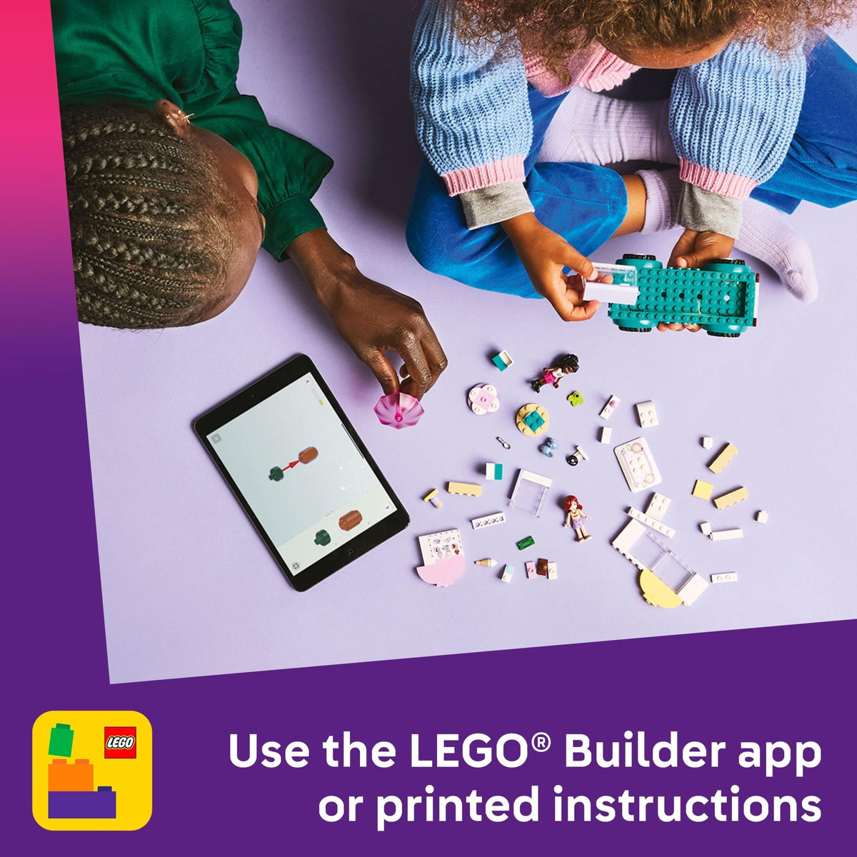 LEGO Friends Heartlake City Ice Cream Truck cash register supports pretend purchases.