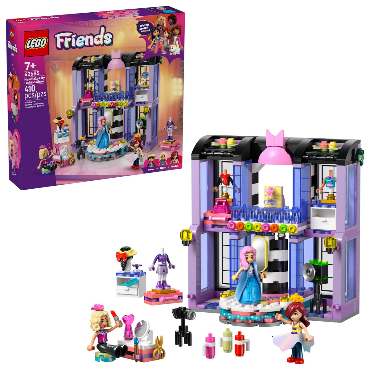LEGO Friends Heartlake City fashion show on the runway ready for the next look.