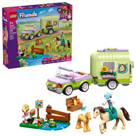 LEGO Friends horse trailer and car for imaginative play on the road.