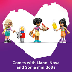 LEGO Friends dance machine boosts rhythm-based pretend play and party vibes.