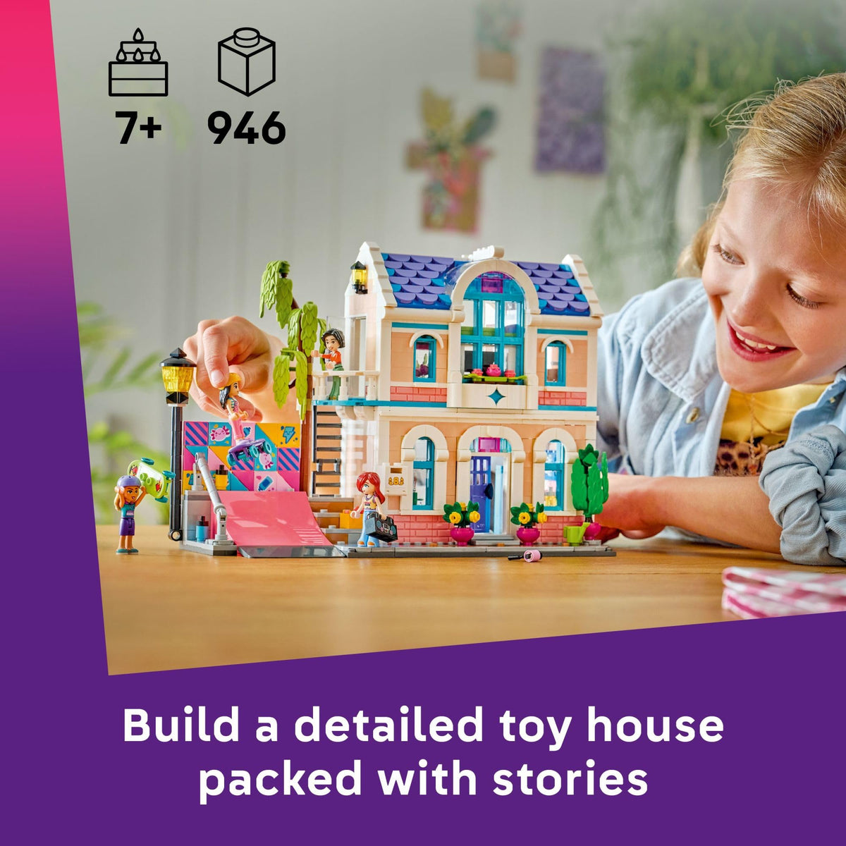 LEGO Friends Liann’s Family House living area for storytelling and play.