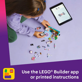 LEGO Friends Paisley’s Room bunny care accessories promote nurturing play.