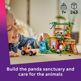 LEGO Friends Panda Sanctuary ATV delivering bamboo treats for playtime