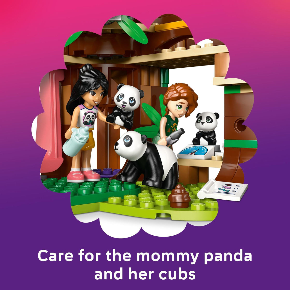LEGO Friends Panda Sanctuary minidolls Autumn and Liann for stories