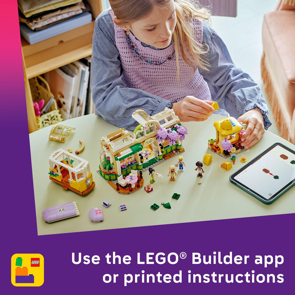 LEGO Friends Plant Café & Flower Shop complete playset invites a collectible room display.