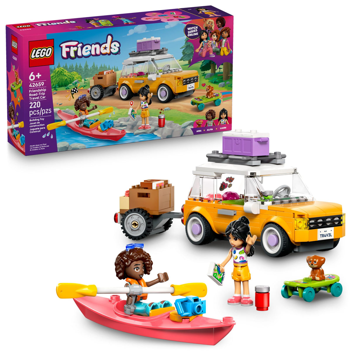 LEGO Friends road-trip car front view fuels imaginative storytelling adventures.