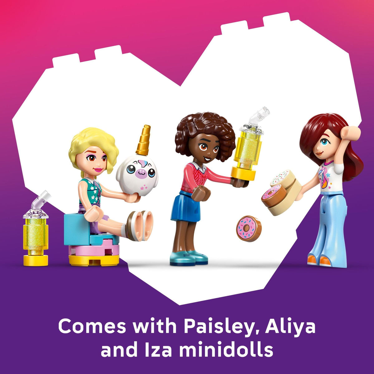 LEGO Friends Unicorn Dream Café cash register adds realistic checkout play.