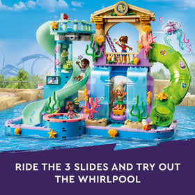 LEGO Friends corkscrew and tube slide for fast-paced water adventures.