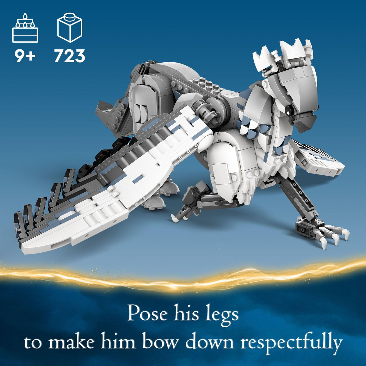 LEGO Buckbeak set with two buildable pumpkins and a bird figure for scene-building