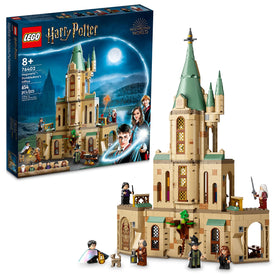 LEGO Harry Potter Dumbledore’s Office front view highlights detailed Hogwarts architecture for immersive play