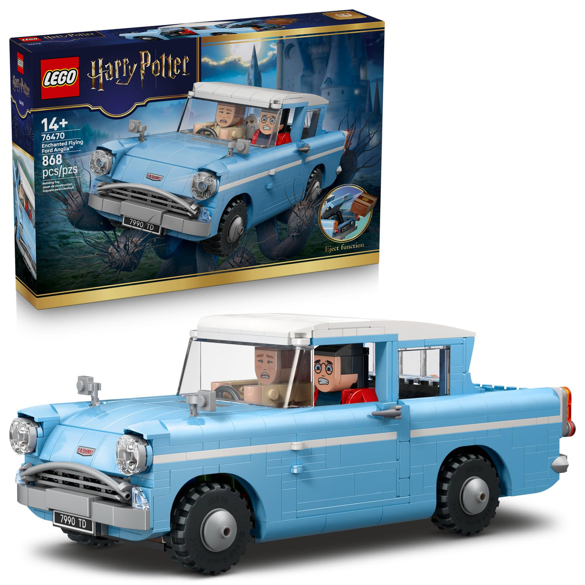 LEGO Harry Potter Enchanted Ford Anglia model ready for display on shelves