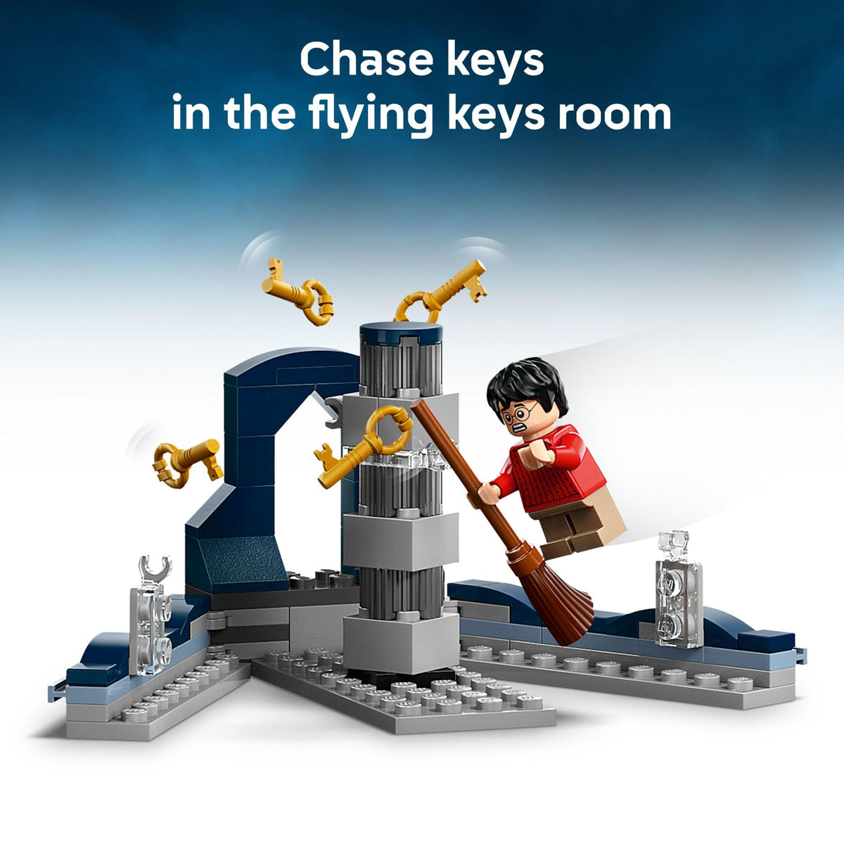 LEGO Harry Potter Flying Keys challenge promotes dynamic exploratory play.