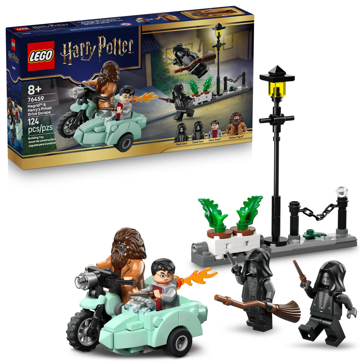 LEGO Harry Potter Hagrid motorcycle in action for imaginative play