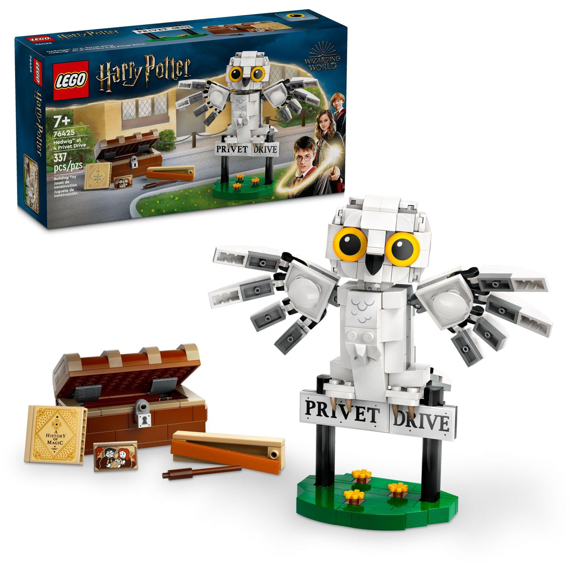 LEGO Harry Potter Hedwig owl figure ready for imaginative play and display.