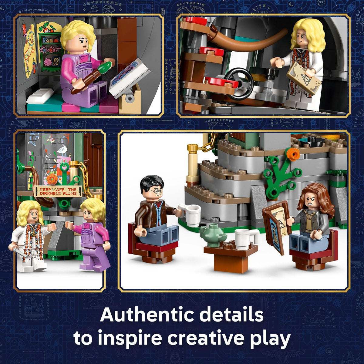 LEGO Harry Potter kitchen furniture pull-out detail enables quick pretend play