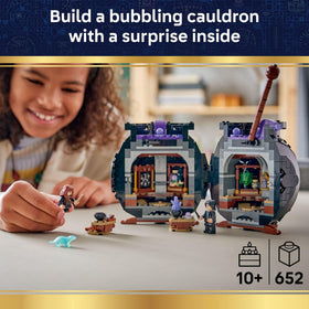 LEGO Harry Potter Potions Bottles and Tables reveal inside the cauldron classroom.